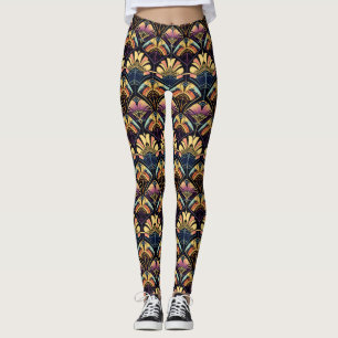 Leggings Ventilateur Art Déco Coloré