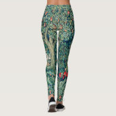 Leggings VERDURE, ANIMAUX FORESTIERS Hares Vert Floral (Dos)