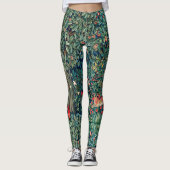 Leggings VERDURE, ANIMAUX FORESTIERS Hares Vert Floral (Devant)