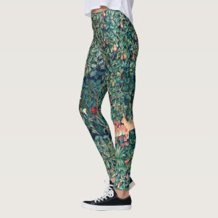 Leggings VERDURE, ANIMAUX FORESTIERS Hares Vert Floral