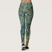 LEGGINGS VERDURE, ANIMAUX FORESTIERS, PEACOCK EN VERT FLORA (Dos)