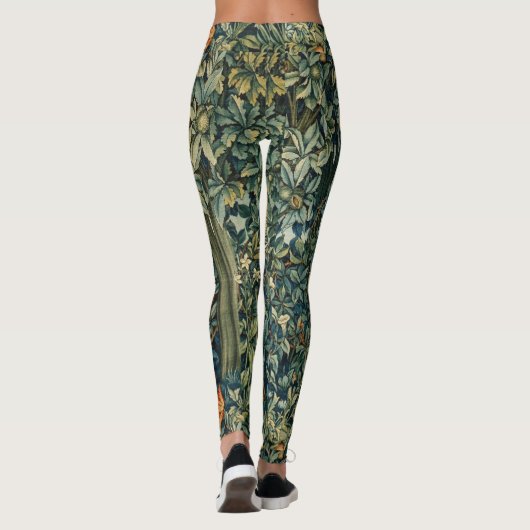 Leggings VERDURE, ANIMAUX FORESTIERS Pheasant, Fox, Vert Fl (Dos)