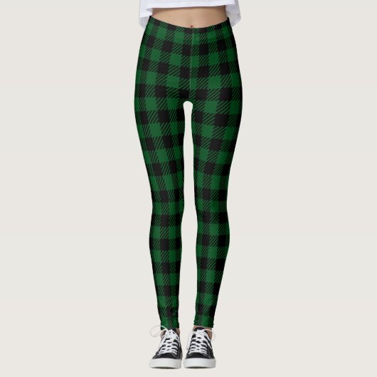 Leggings Vérification de buffle vert (Devant)