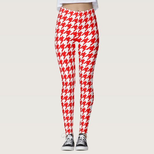 Leggings Vérification de la position de base rouge et blanc (Devant)