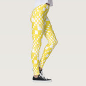 Leggings Vérifié, Chèques en citron jaune et blanc (Droite)