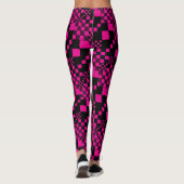 Leggings Vérifié, Chèques - Magenta et Noir (Dos)