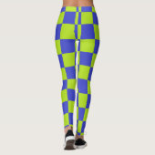 Leggings Vérifié vert citron et bleu (Dos)