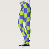 Leggings Vérifié vert citron et bleu (Gauche)