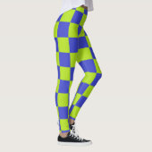 Leggings Vérifié vert citron et bleu (Droite)