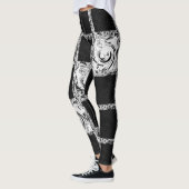 Leggings vérifier le motif noir blanc (Gauche)