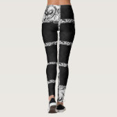 Leggings vérifier le motif noir blanc (Dos)