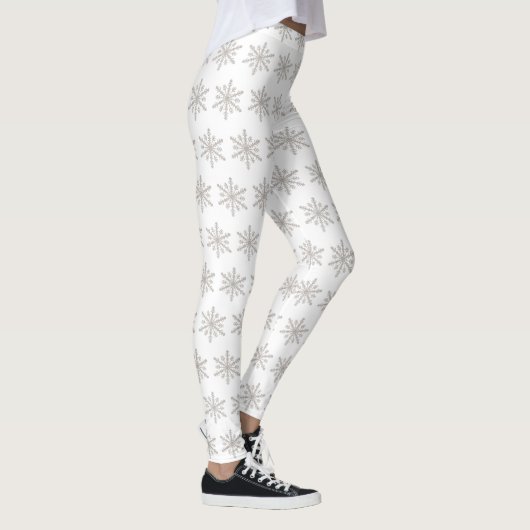 Leggings Véritable Motif Silver Snowflake (Droite)