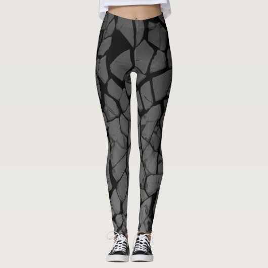 Leggings Verre brisé noir et gris (Devant)