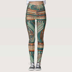 Leggings Verre de couleur géométrique "style Prairie"