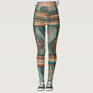 Leggings Verre de couleur géométrique "style Prairie"