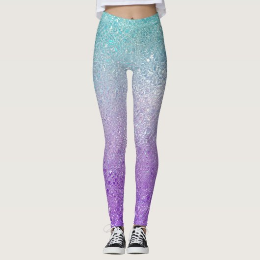 Leggings Verre Iridescente ombre vert à violet (Devant)