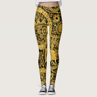 Leggings Versace Barocco MRHNVRL motif design. baroque