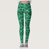 Leggings Vert, abstrait, rétro (Devant)