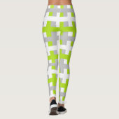 Leggings Vert, argent et blanc de chaux abstrait (Dos)