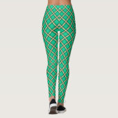 Leggings Vert beige, motif plaid (Dos)