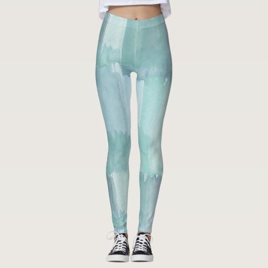 Leggings Vert bleu Abstrait (Devant)