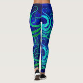Leggings Vert bleu du poulpe 8 - guêtres (Dos)
