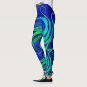 Leggings Vert bleu du poulpe 8 - guêtres (Gauche)