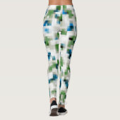 Leggings Vert bleu gris blanc Motif Abstrait   (Dos)
