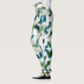 Leggings Vert bleu gris blanc Motif Abstrait   (Gauche)