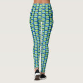 Leggings Vert bleu Hanoukka Menorah Motif tendance chic (Dos)