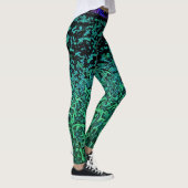 Leggings Vert, Bleu, Motif noir (Droite)