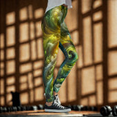 Leggings Vert brillant Abstrait moderne