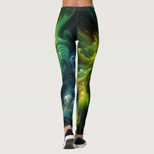 Leggings Vert brillant Abstrait moderne (Dos)