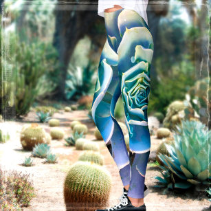 Leggings Vert cactus succulent photo simple moderne design