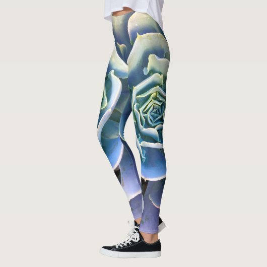 Leggings Vert cactus succulent photo simple moderne design (Gauche)