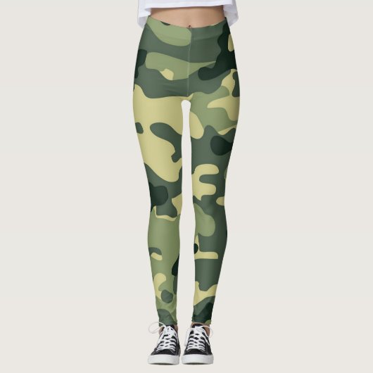 Leggings vert camouflage (Devant)