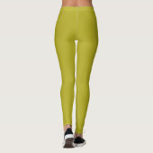 Leggings Vert Chartreuse Simple Uni Couleur Unie (Dos)