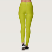 Leggings Vert Chartreuse Simple Uni Couleur Unie (Dos)