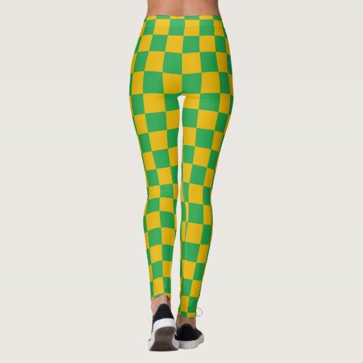 Leggings Vert Checkered et or (Dos)