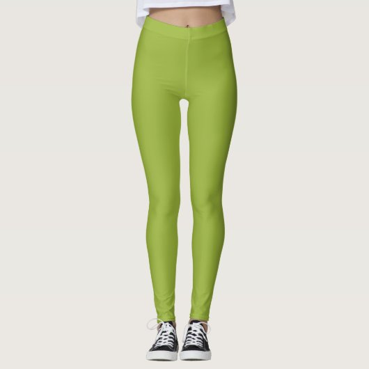 Leggings Vert citron moyen (couleur solide) jaune-vert (Devant)