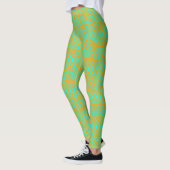 Leggings Vert clair et Motif orange (Gauche)