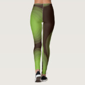 Leggings Vert, cool, unique, tendance, fleur urbaine abstra (Dos)