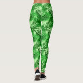 Leggings Vert de chaux en feuille de palmier d'impression, (Dos)