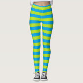 Leggings Vert de chaux et rayures de turquoise (Devant)