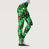 Leggings vert de roses rouges (Droite)