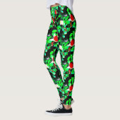 Leggings vert de roses rouges (Gauche)