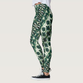 Leggings vert émeraude brut répété sous texture blanche t (Gauche)