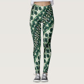 Leggings vert émeraude brut répété sous texture blanche t (Devant)