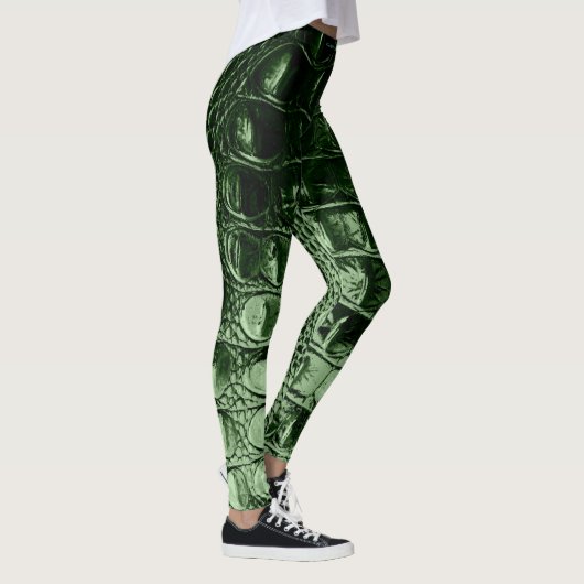 LEGGINGS VERT EN CUIR DE PIN D'ALLIGATOR DE "HORNBACK" DE (Droite)
