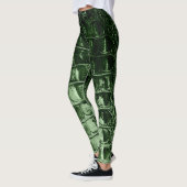 LEGGINGS VERT EN CUIR DE PIN D'ALLIGATOR DE "HORNBACK" DE (Gauche)